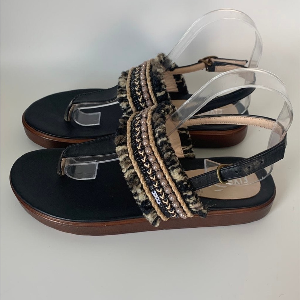 Five Stars women’s embellish black Sandals size 38/ 7.5